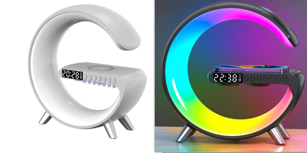 LED Lamp G Shaped Bluetooth Speaker Wireless Charger - Image 10
