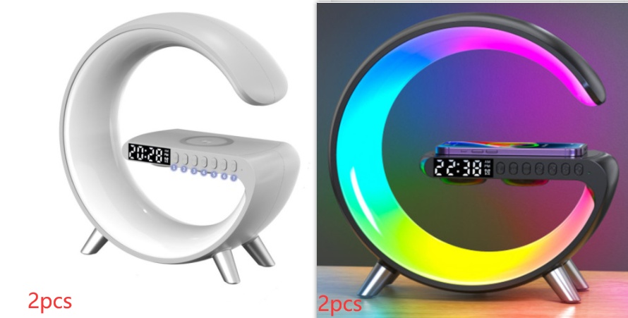 LED Lamp G Shaped Bluetooth Speaker Wireless Charger - Image 2