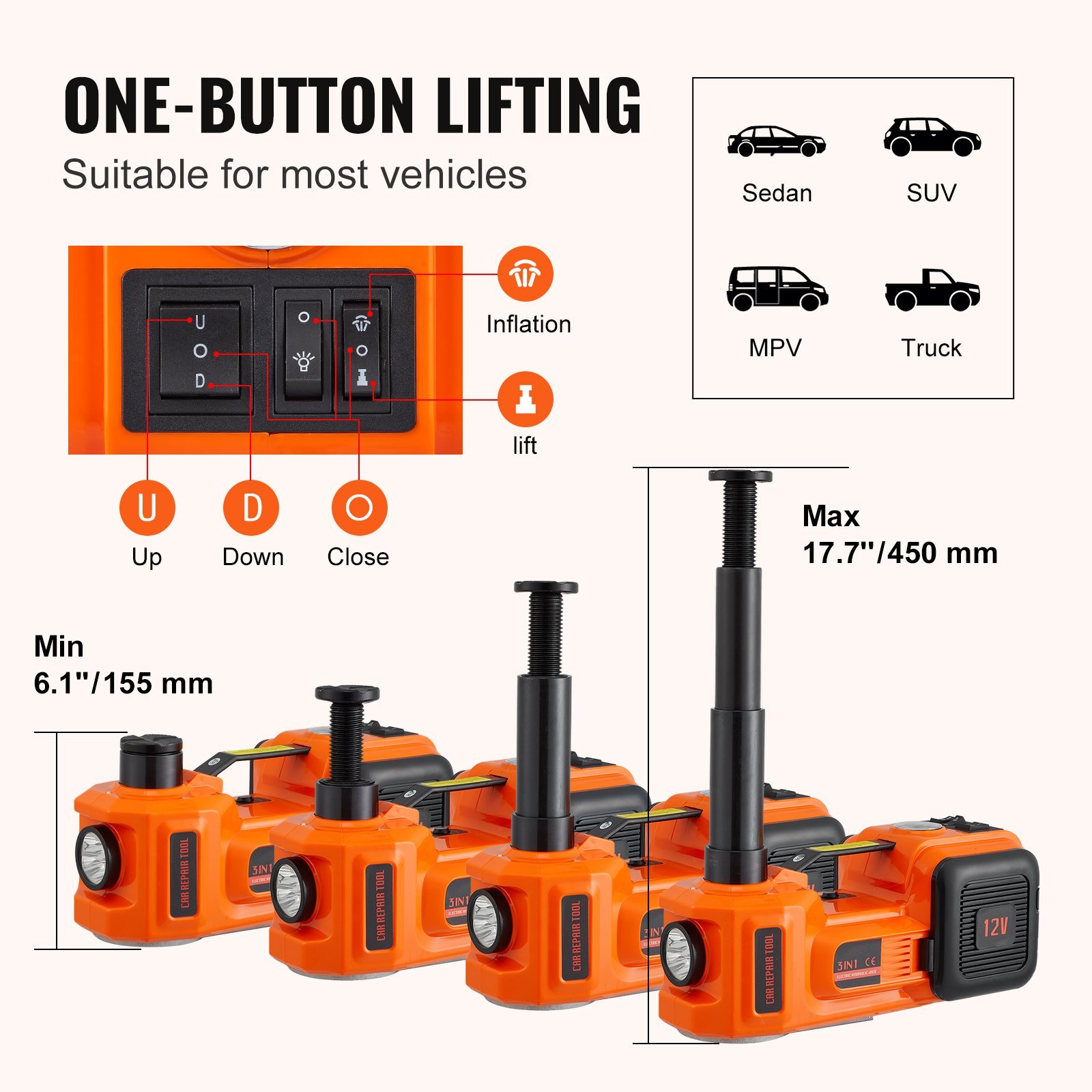 Electric Car Jack, Hydraulic Car Jack, Portable Car Jack - Image 3